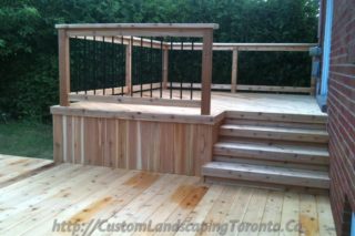 2 level cedar patio deck