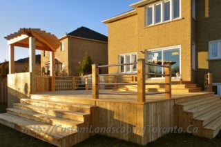 Large patio deck with pergola