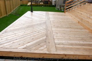 Large diagonal patio deck