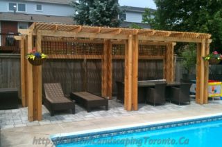 Interlock Pool deck and cedar pergola