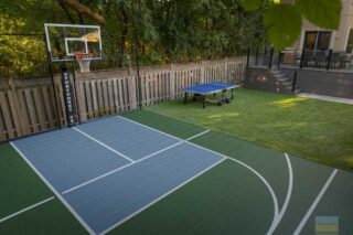 Custom Landscaping Design With Sports Court